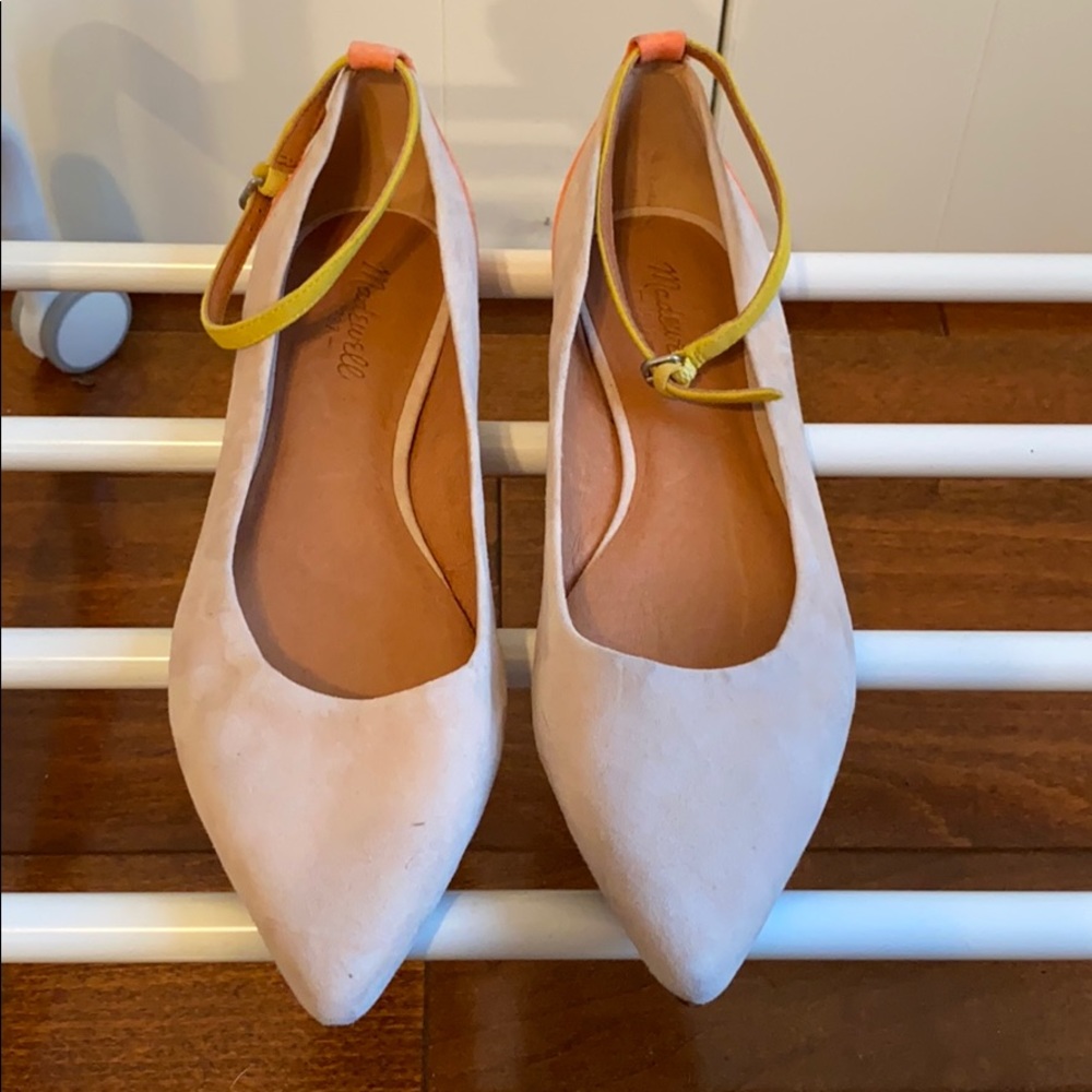 Color block ankle strap flat